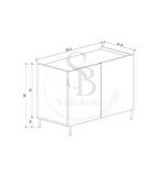 Modern MDF Çok Amaçlı 80 cm 2 Kapaklı Ahşap Görünümlü Konsol - Demir Ayaklı Estetik Tasarım