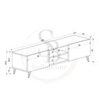Ahşap Görünümlü Mdf 2 Kapaklı Raflı Tv Ünitesi 120 X 30 X 45 Modern Ve Fonksiyonel Tasarım