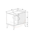  %100 Mdf - 50 Cm Minimalist Şık Beyaz Kapaklı Komodin Çok Amaçlı Dolap Modern Yan Sehpa