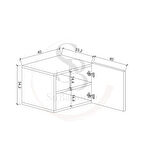 %100 Mdf - 40 cm Suba Home Duvara Monte Ahşap Dokulu Şık Beyaz Kapaklı Komodin Modern Çok Amaçlı Dolap