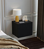 %100 Mdf - 40 cm Suba Home Duvara Monte Şık Siyah Kapaklı Komodin Modern Çok Amaçlı Dolap