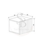 %100 Mdf - 40 cm Suba Home Duvara Monte Şık Siyah Kapaklı Komodin Modern Çok Amaçlı Dolap