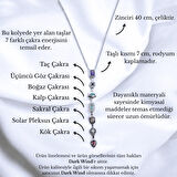 7 Elementli Renkli Taşlı Kadın Gümüş Çelik Y Kolye | Şık Hediyelik Takı
