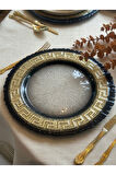 6 ad Siyah Gold Detaylı Cam Supla