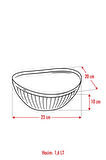 Akrilik Barok Mürdüm Orta Boy Oval Meyve & Salata Kasesi & Karıştırma Kabı / 1,6 Lt  (CAM DEĞİLDİR)