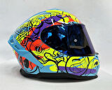 Sway SW 867 GAMER Gloss Renkli Camlı İç Güneş Vizörlü Kapalı Kask S