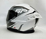Sway SW 867 POWER White Black Grey Siyah Camlı İç Güneş Vizörlü Kapalı Kask S