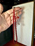 KIRMIZI RENKLİ ATEŞ KEHRİBARI TESBİH BEYZİ KESİM T-226