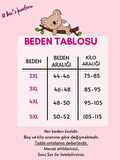 Kadın Desenli 3 Düğmeli Bisiklet Yaka Yazlık Pamuk Likra Büyük Beden Kısa Kol Pijama Takımı
