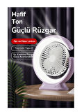 Şarjlı Masa Lambalı Mini Fan 2400 mAh – 3 Kademeli Hız, Gece Işığı, Sessiz ve Taşınabilir