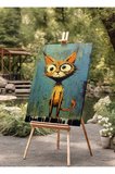 Kanvas Tablo Şaşkın Turuncu Kedi Dekoratif Kanvas Tablo 70 X 100
