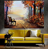 Sonbahar Temalı Sanatsal Dekoratif Duvar Tablosu (50x70 cm)