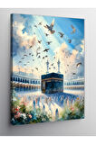 Kanvas Tablo Güvercinler Ve Kabe, 50cm x 70cm