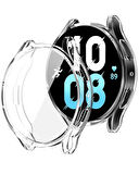 Samsung Galaxy Watch 5 44mm ile Uyumlu Kasa Ve Ekran Koruyucu 360 Tam Koruma Silikon Kılıf