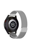 Amazfit GTR 42mm ile Uyumlu Kordon Hasır Metal Örgü Mıknatıslı Milano Kayış