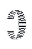 Samsung Galaxy Watch 42mm ile Uyumlu Kordon Klasik Baklava Model Paslanmaz Çelik Metal Kayış