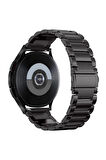 Samsung Galaxy Watch 3 41mm ile Uyumlu Kordon Klasik Baklava Model Paslanmaz Çelik Metal Kayış