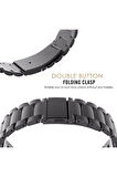 Samsung Galaxy Watch 4 5 6 7 Serisi 40mm Ve 44mm ile Uyumlu Kordon Klasik Baklava Model Paslanmaz Çelik Metal Kayış