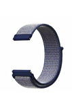 Honor Magic Watch 2 46mm ile Uyumlu Kordon Kumaş Desenli Cırt Cırtlı Spor Kayış
