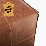 Tako %100 Hakiki Deri Puf - 45x45x45 cm