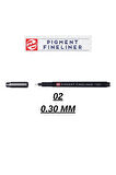 Teknik Çizim Kalemi Pigment Fineliner Kalem Siyah 02 0.30mm