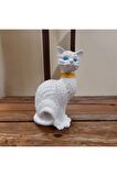 HASIR DESENLİ BEYAZ KEDİ BİBLO