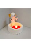 Dekoratif Ateş Başında Isınan köpek  Tealight Mumluk
