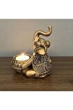 Dekoratif Fil Mumluk Tealight Mumluk Altın yaldızlı