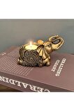 Dekoratif Fil Mumluk Tealight Mumluk Altın yaldızlı
