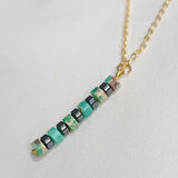 Varisit & Hematit Doğal Taşlı Tasarım Kolye- Anka Gemstone