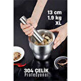 XL 13 CM Sarımsak Ezici Sarımsak Havanı 304 Paslanmaz Çelik