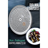 Sarma Dolma Süzgeci 24 cm 304 Paslanmaz Çelik