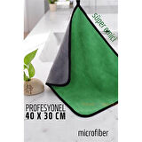 Çift Yüzeyli Profesyonel Microfiber Havlu - Süper Emici Temizlik Bezi  40 x 30 cm