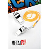 Metal Düdük - Spor Düdüğü - Hakem Düdüğü Metal Deprem Düdüğü 2 li SET