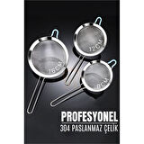 3 Boy Süzgeç Seti 304 Paslanmaz Çelik Spiderweb Design