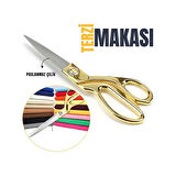 Terzi Makası – Paslanmaz Çelik Bıçaklı, Altın Renkli Profesyonel Kumaş Kesme Makası