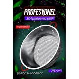 BX 28 CM Kevgir Yuvarlak Süzgeç Profesyonel 304 Paslanmaz Çelik