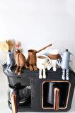 6'lı Ayaklı Kahve Seti - Moka Pot - Kahve Tanesi - Çaydanlık - Cezve - Kahve Bardağı - Bardak