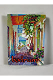 BODRUM Temalı Duvar Süsü Tablo Pano 13cm x 17 cm Sarı-13 x 17