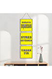 Ahşap Katlanabilir 3Lü Tablo - Tbl0059 - Dışardan Stres Getirmek Yasaktır