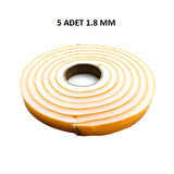 5 Adet Kapı Pencere Isı Yalıtım Süngeri Yapışkanlı Pencere Rüzgar Bandı 18MM x 2,5 MT