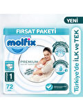 Molfix Premium Bebek Bezi Fırsat Paketi 1 Beden 2-5 Kg 72 Adet