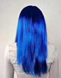 Mavi Renk Uzun Parti Peruğu