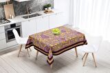 Adawall Mor Damask Desen Masa Örtüsü 160x220CM