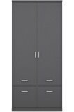 Aksu  Giyinme Dolabı - Çok Amaçlı Dolap - Gardırop 90 Cm-2 Kapaklı-2 Çekmeceli