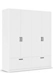 Alev Giyinme Dolabı - Çok Amaçlı Dolap - Gardırop 180 Cm-4 Kapaklı-2 Çekmeceli