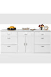 Zei Mutfak Çekmeceli Alt Modül 180 Cm Beyaz- Tezgah Dahil-Çok Amaçlı Dolap-Kahve Köşesi-Mat