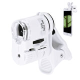 60X Mini Cep Telefonu Için Mandallı Mikroskop Uv Ledli Büyüteç Model AL2431