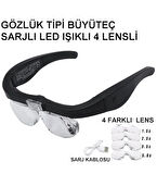 Şarjlı Gözlük Büyüteç 4 Farklı Lens -11537Dc