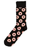 Donut Desenli Renkli Unisex Kolej Çorap